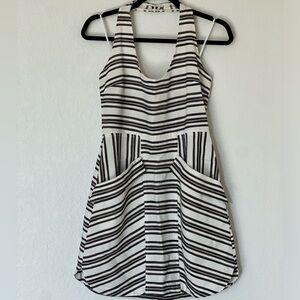 ALC Striped Halter Hudson Dress Black and White